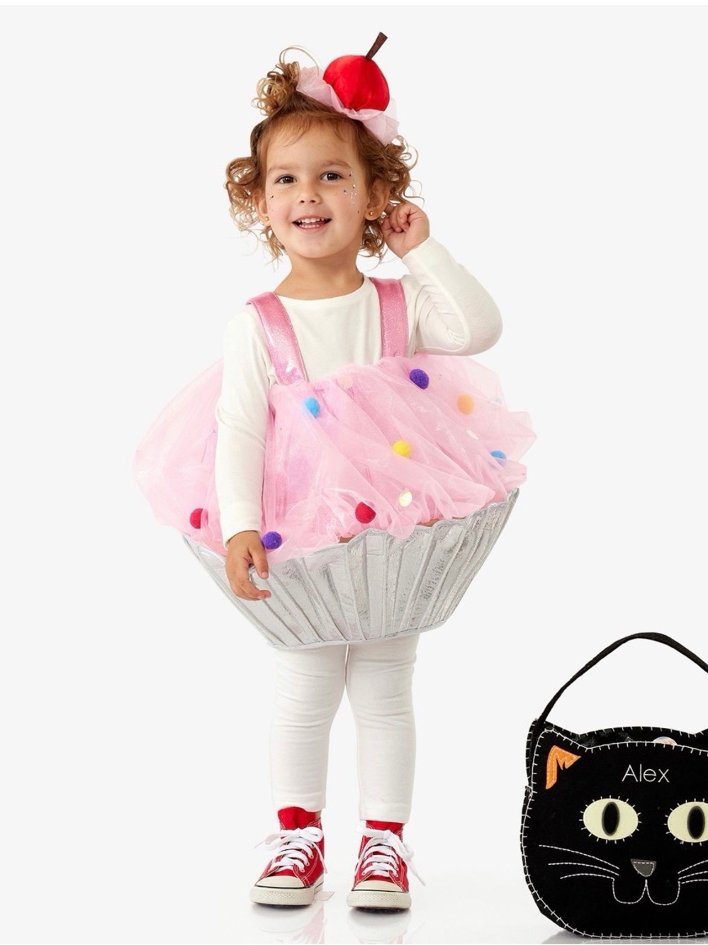 Pottery Barn Kids Pink Cupcake Costume with Red Cherry Headband